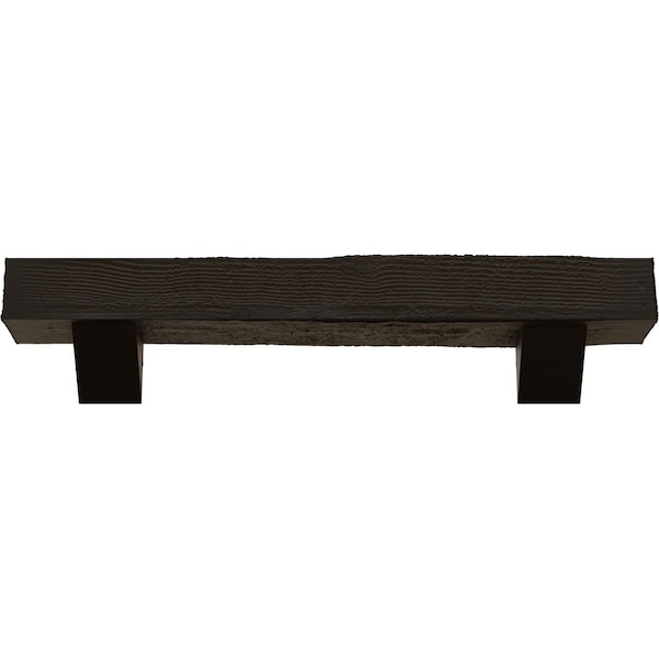 Kit W/ Breckinridge Corbels, NaturaL Ash, 4H X 4D X 72W Rough Sawn Faux Wood Fireplace ManteL